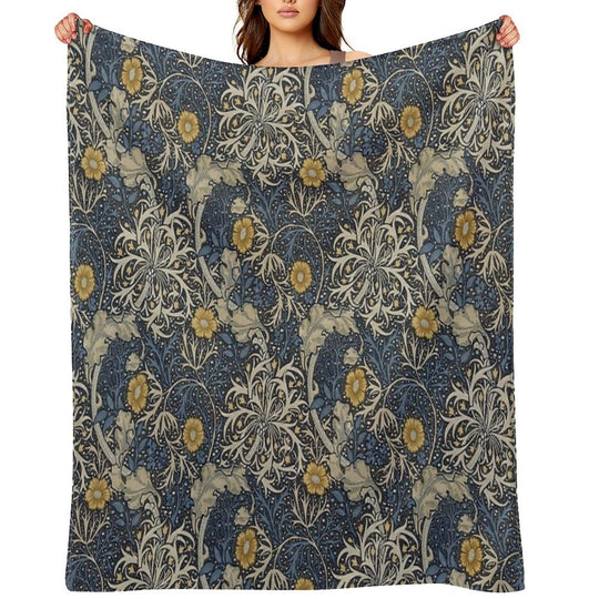 William Morris Seaweed Velvety-soft Throw Blanket