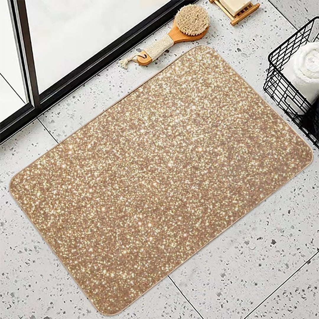 Copper Rose Gold Metallic Faux Glitter  Dirt-Trapping Bath Mat
