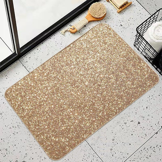 Copper Rose Gold Metallic Faux Glitter  Dirt-Trapping Bath Mat