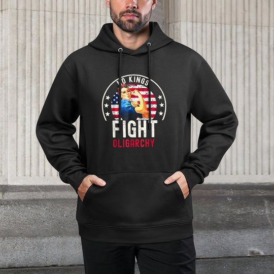 Vintage No Kings Fight Oligarchy Womans Girl America Layering Staple Hoodie
