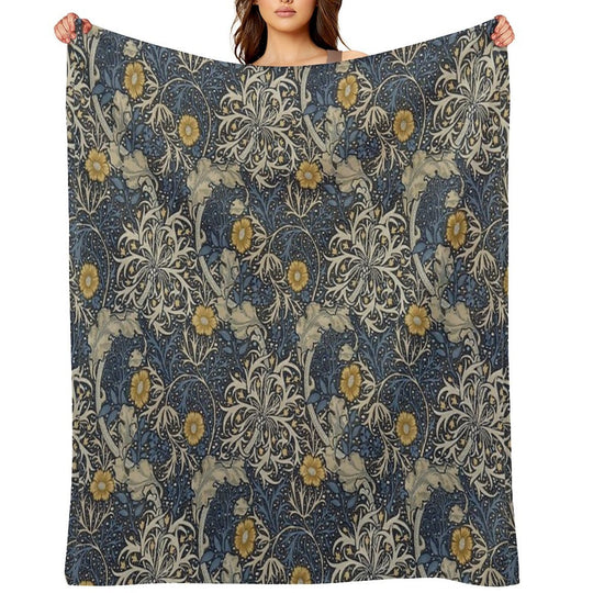 William Morris Seaweed Velvety-soft Throw Blanket