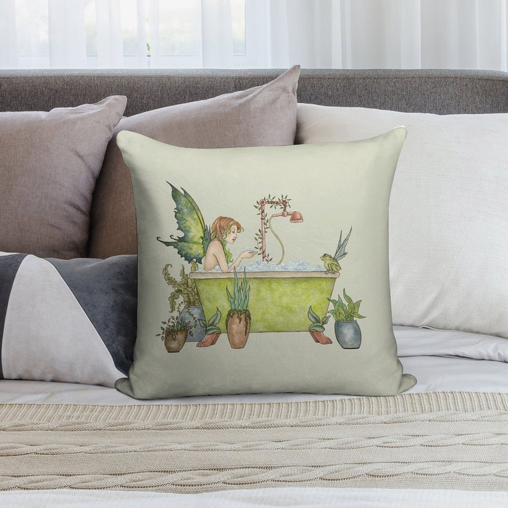 Fairies Love Bubble Baths Soft Reinforced Edging Throw Pillow