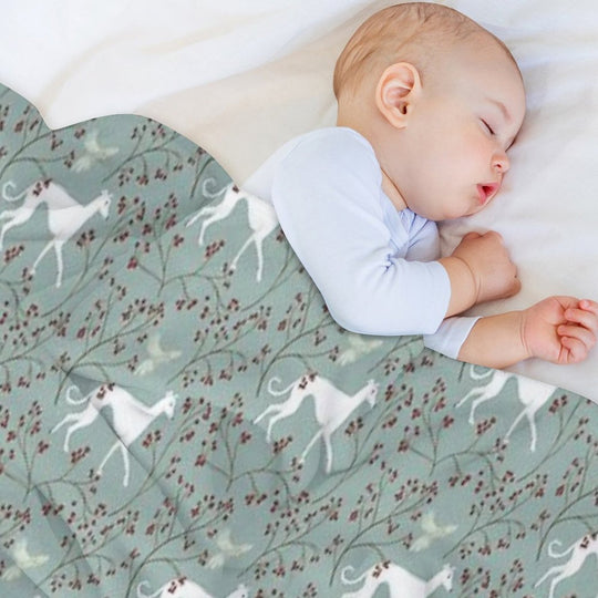 A Greyhound And His Bird Friend Sustainable Throw Blanket