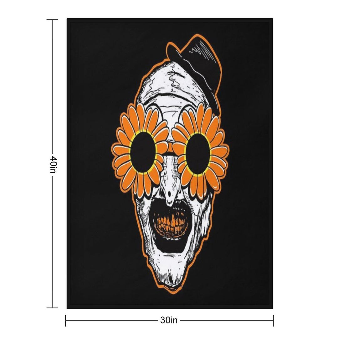 Sunflower Sunglasses Horror Clown Movie Art Terrifier 2 Sustainable Throw Blanket