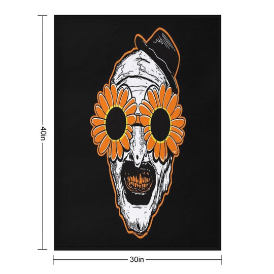 Sunflower Sunglasses Horror Clown Movie Art Terrifier 2 Sustainable Throw Blanket
