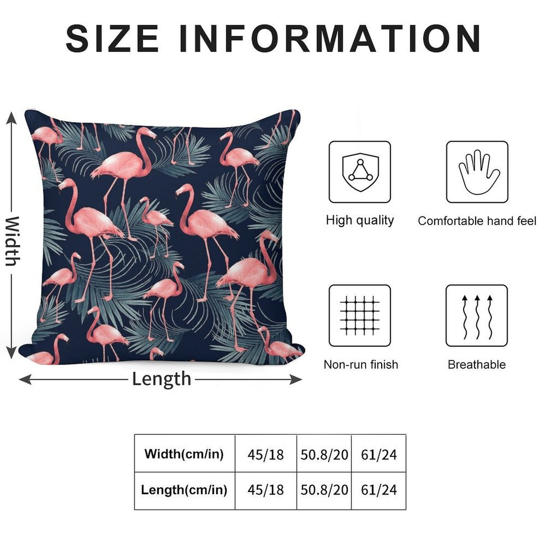 Summer Flamingo Palm Night Vibes #1 #tropical #decor #art Soft Ultra-Soft Texture Throw Pillow