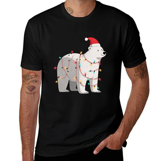 Funny Polar Bear Christmas Graphics Animal Lights Lover  Versatile T-Shirt
