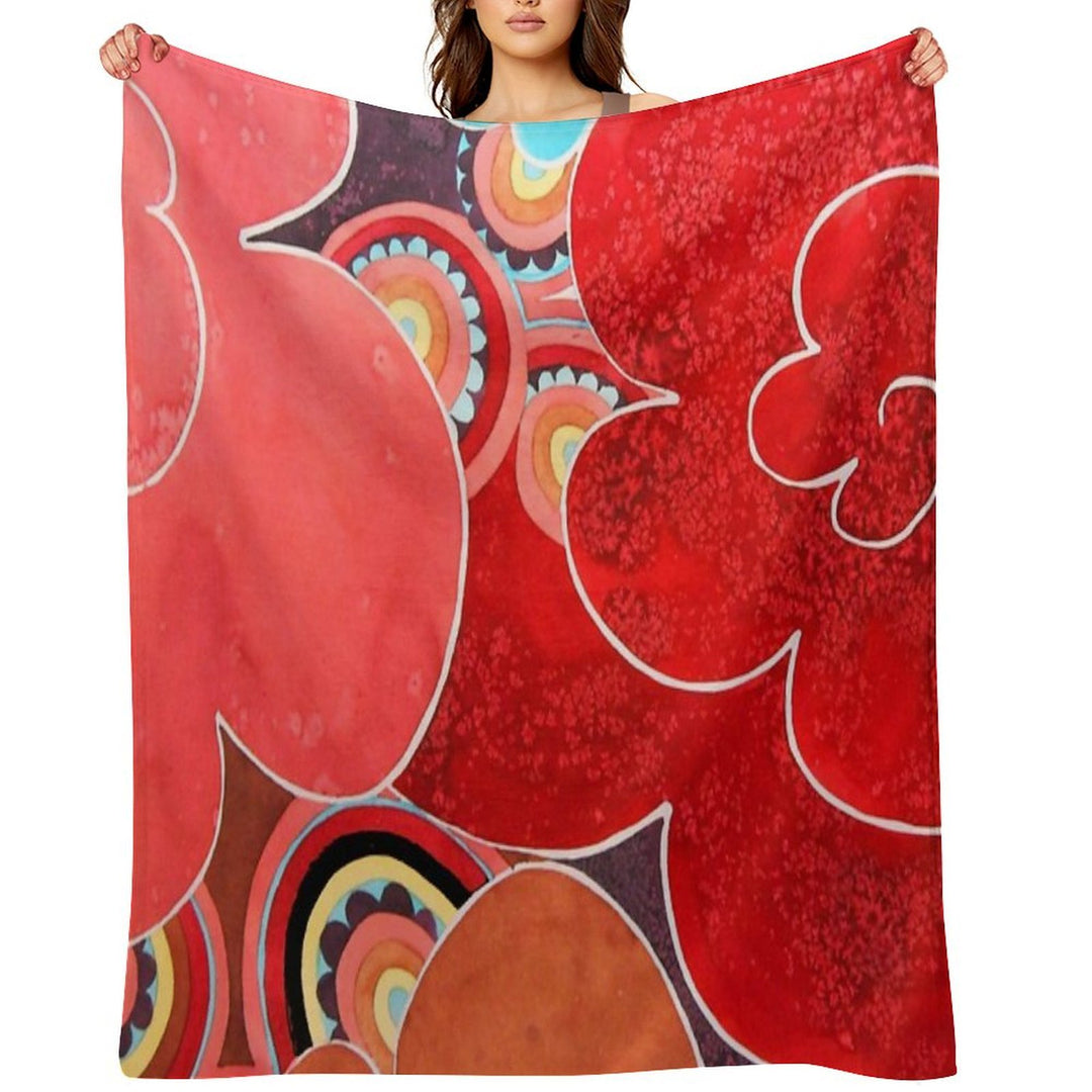 Abstract Flowers Compact Throw Blanket