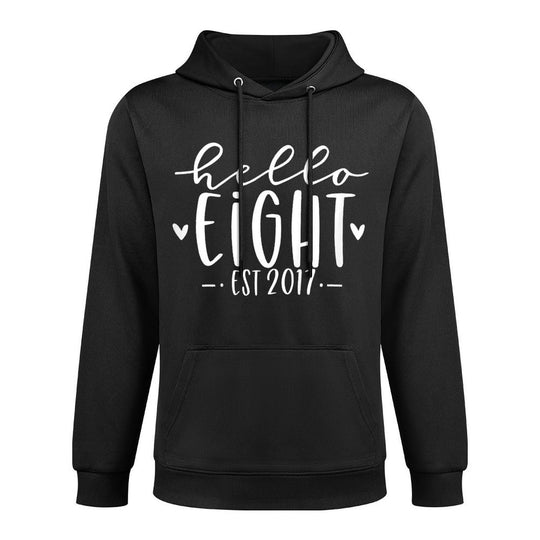 Kids Hello Eight Est 2017 8th Birthday Girl 8-Year-Old All-Day Comfort Hoodie