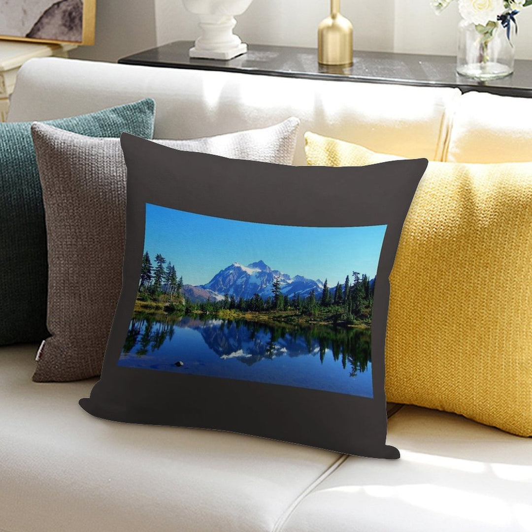 Mount Shuksan And Picture Lake in The Fall Soft Home Decor Throw Pillow
