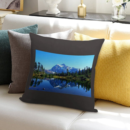 Mount Shuksan And Picture Lake in The Fall Soft Home Decor Throw Pillow