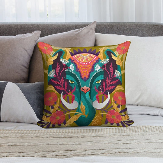 Elephant Damask Soft Ultra-Soft Texture Throw Pillow