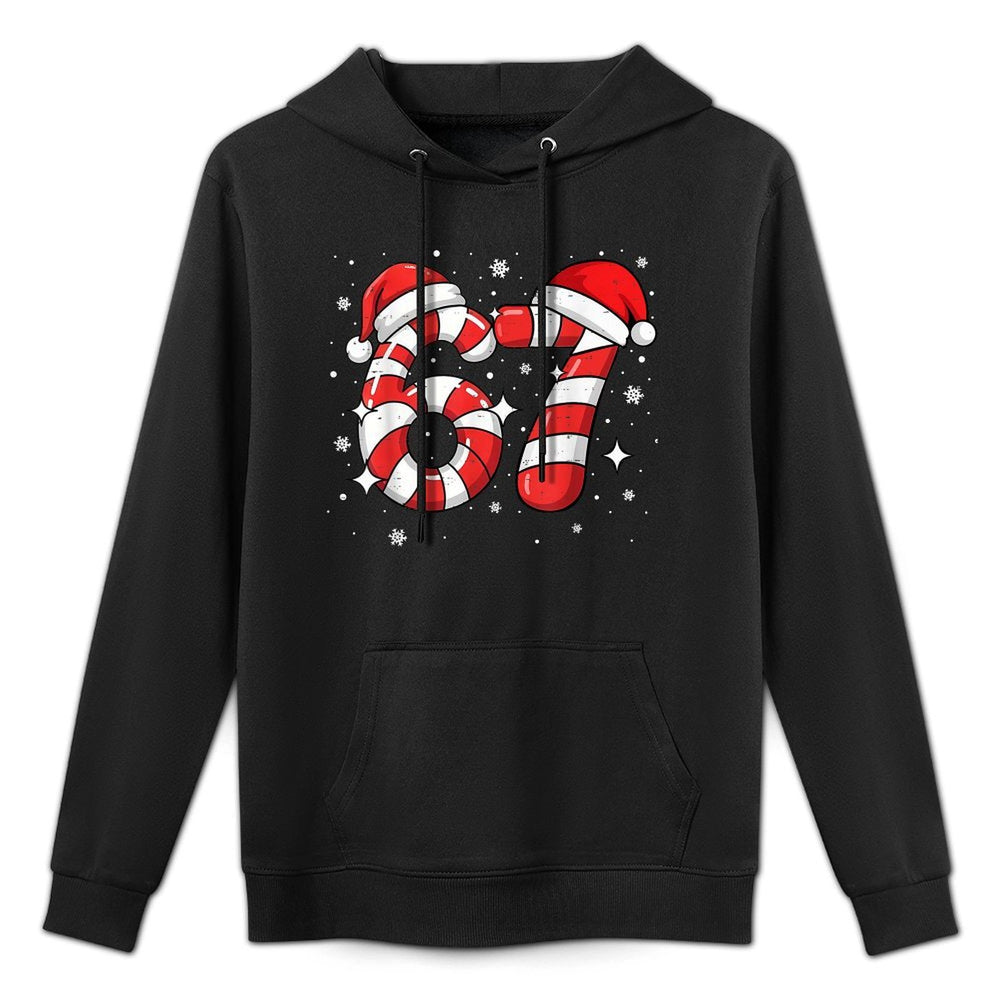 67 Meme Six Seven Candy Cane Christmas Boys Girls Kids Unisex Design Hoodie