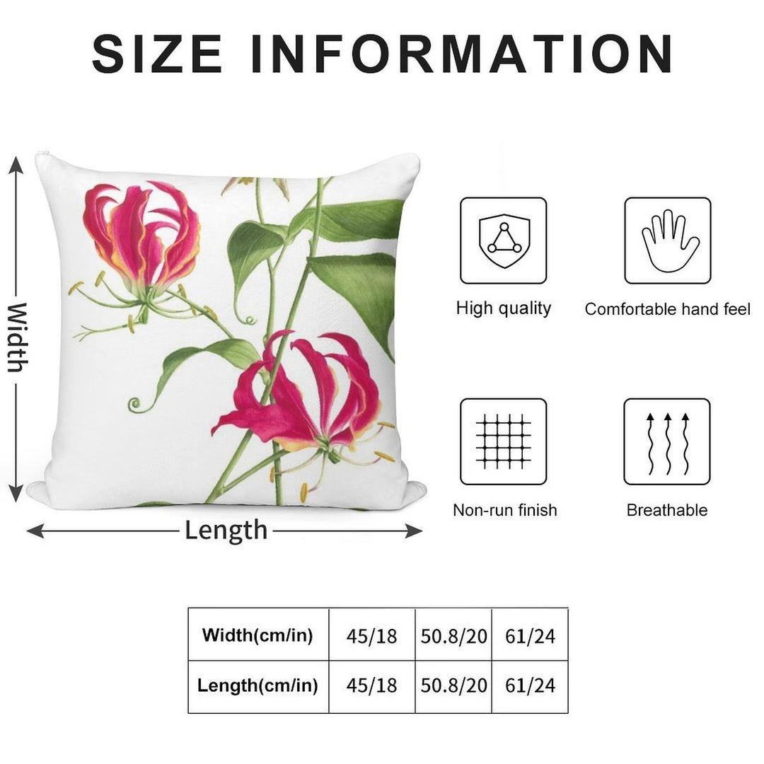 Gloriosa Rothschildiana  -  Flame Lily Soft Warmth Comfort Throw Pillow