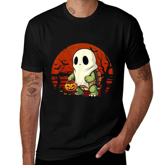 Halloween Turtle Ghost Pumpkin Costume Terrapin Tortoise  Affordable Price T-Shirt