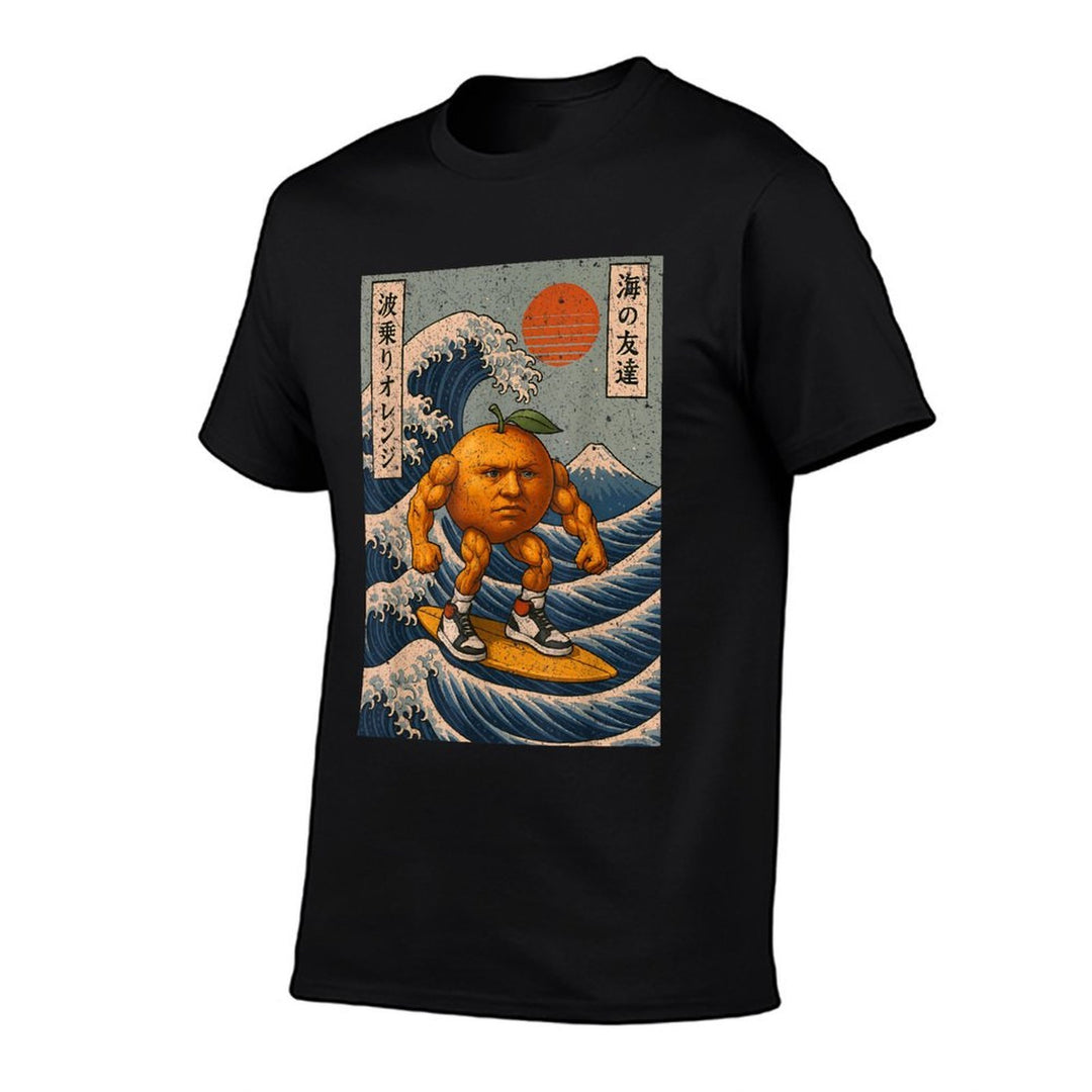 Surfing U Din Din Din Din Dun Wave Retro Japanese Meme  Easy-care T-Shirt