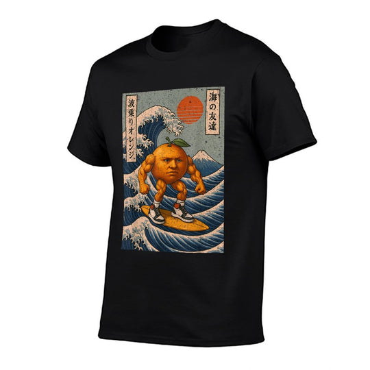 Surfing U Din Din Din Din Dun Wave Retro Japanese Meme  Easy-care T-Shirt