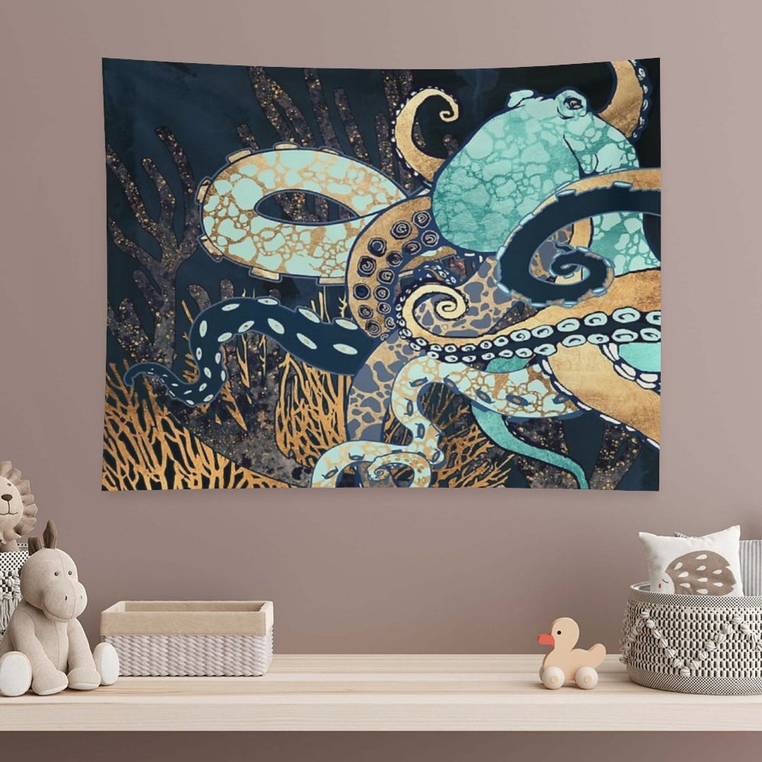 Metallic Octopus II Tapestry