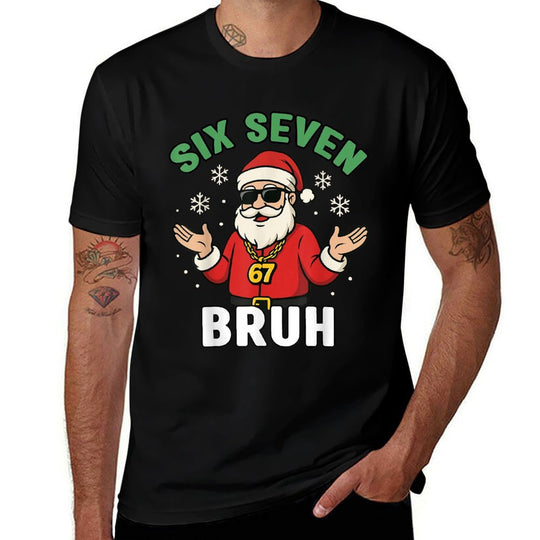 Six Seven 67 Christmas 6 7 Bruh Boys Kids 6-7 Meme Youth  Heathered Texture T-Shirt