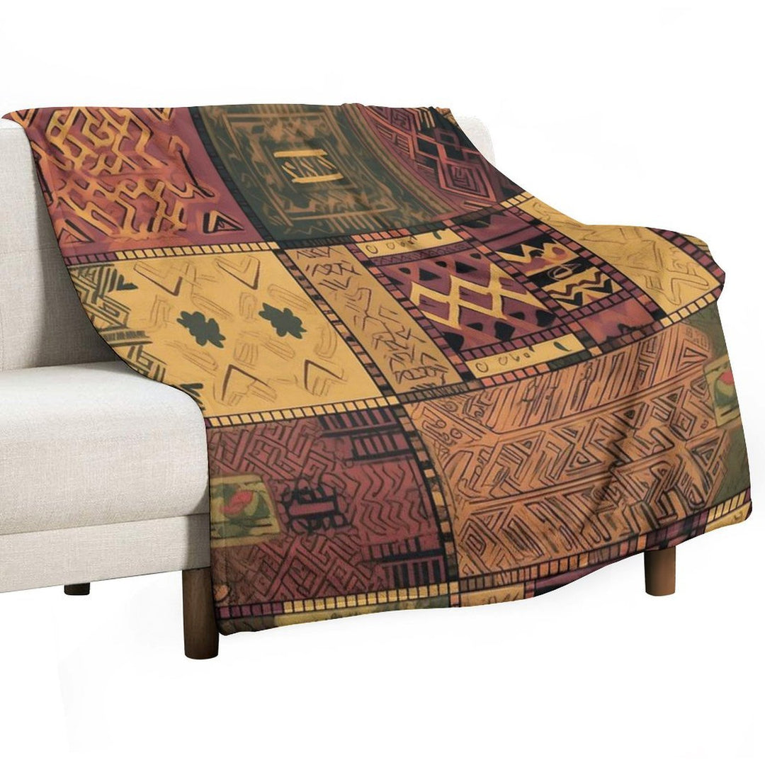 Ethnic Pattern. Geometry. Sustainable Throw Blanket