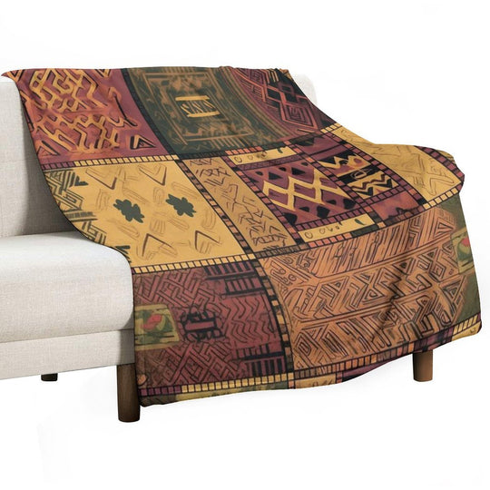 Ethnic Pattern. Geometry. Sustainable Throw Blanket