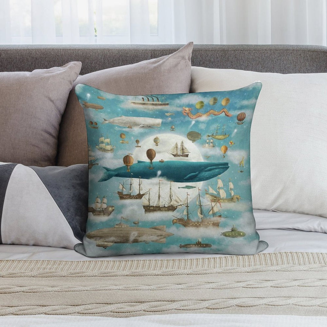 Ocean Meets Sky - Book Art Soft Gift Ready Throw Pillow