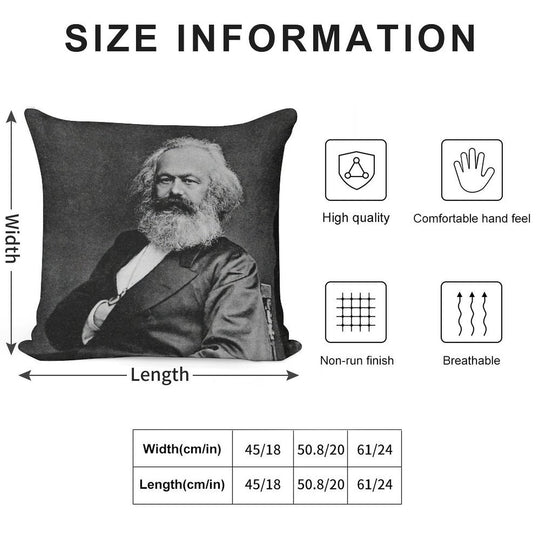 Karl Marx (best Quality) Soft Skin-Friendly Throw Pillow