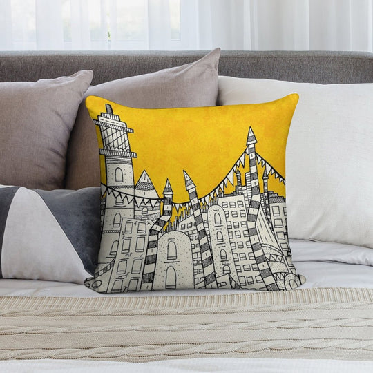 Big Sun Small City Soft Style Accent Throw Pillow