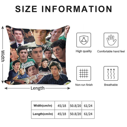 Seth Cohen Collage Soft Hidden Zipper Throw Pillow