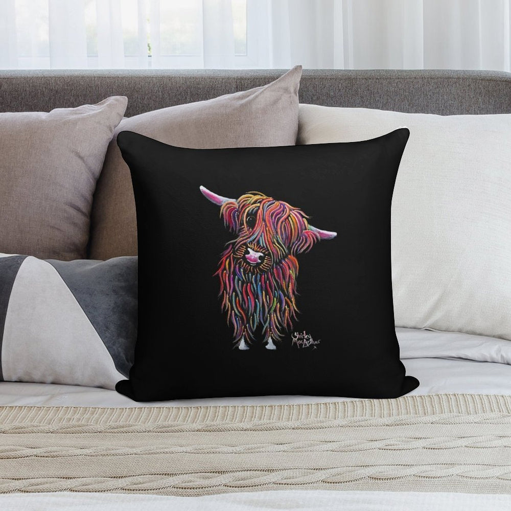 Scottish Highland Cow ' BoLLY ' by Shirley MacArthur Soft Gift Ready Throw Pillow