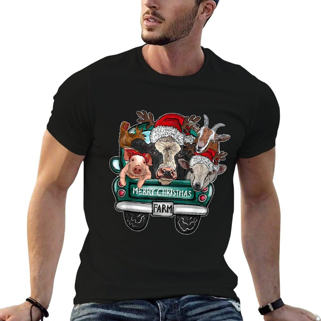 Farm Animals Christmas Farm Animals Merry Christmas Heifers  Relaxed-fit T-Shirt