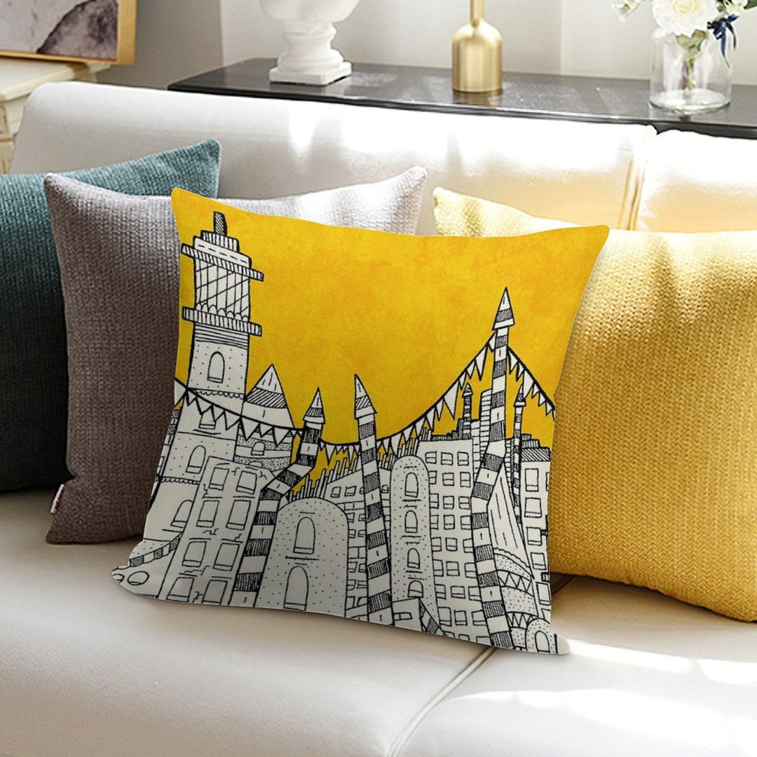 Big Sun Small City Soft Style Accent Throw Pillow