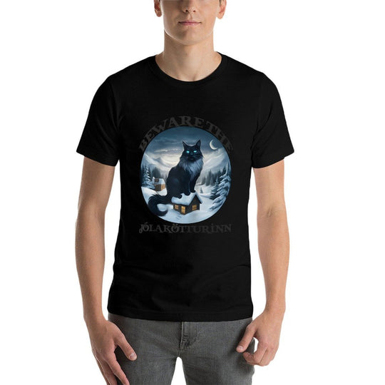 Beware The Jolakotturinn Yule Cat Icelandic Christmas Norse Raglan Baseball  Vintage-inspired T-Shirt
