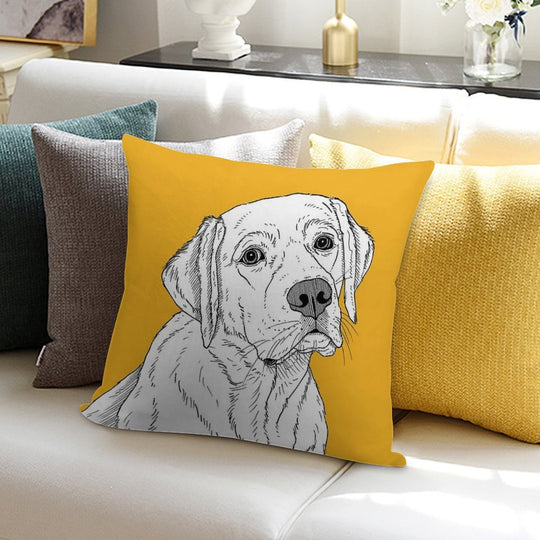 Labrador Dog Portrait Soft Washable Throw Pillow