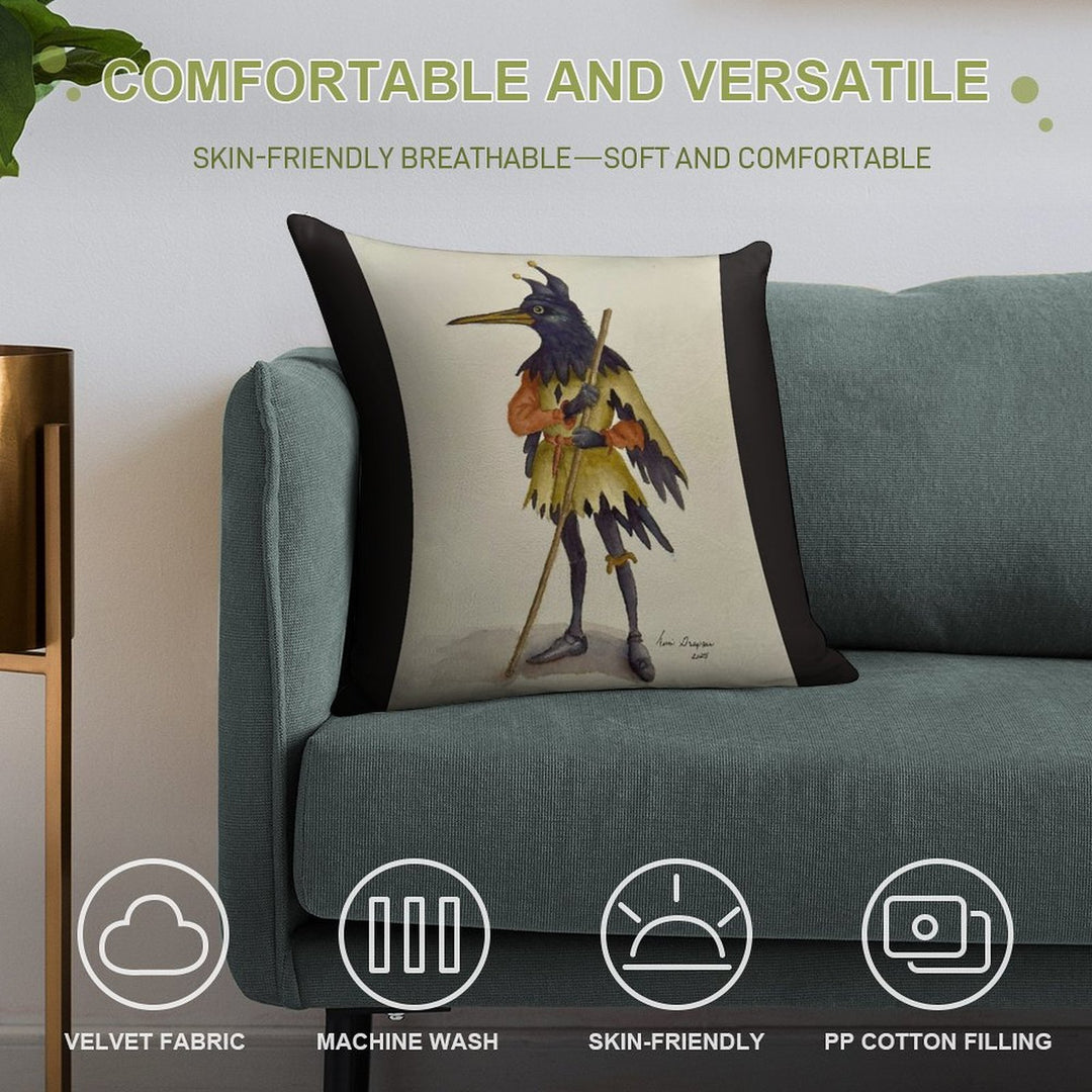 The Crow Jester Soft Ultra-Soft Texture Throw Pillow