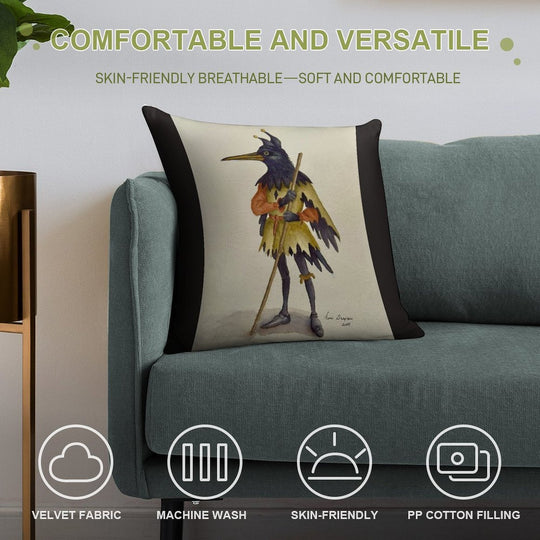The Crow Jester Soft Ultra-Soft Texture Throw Pillow