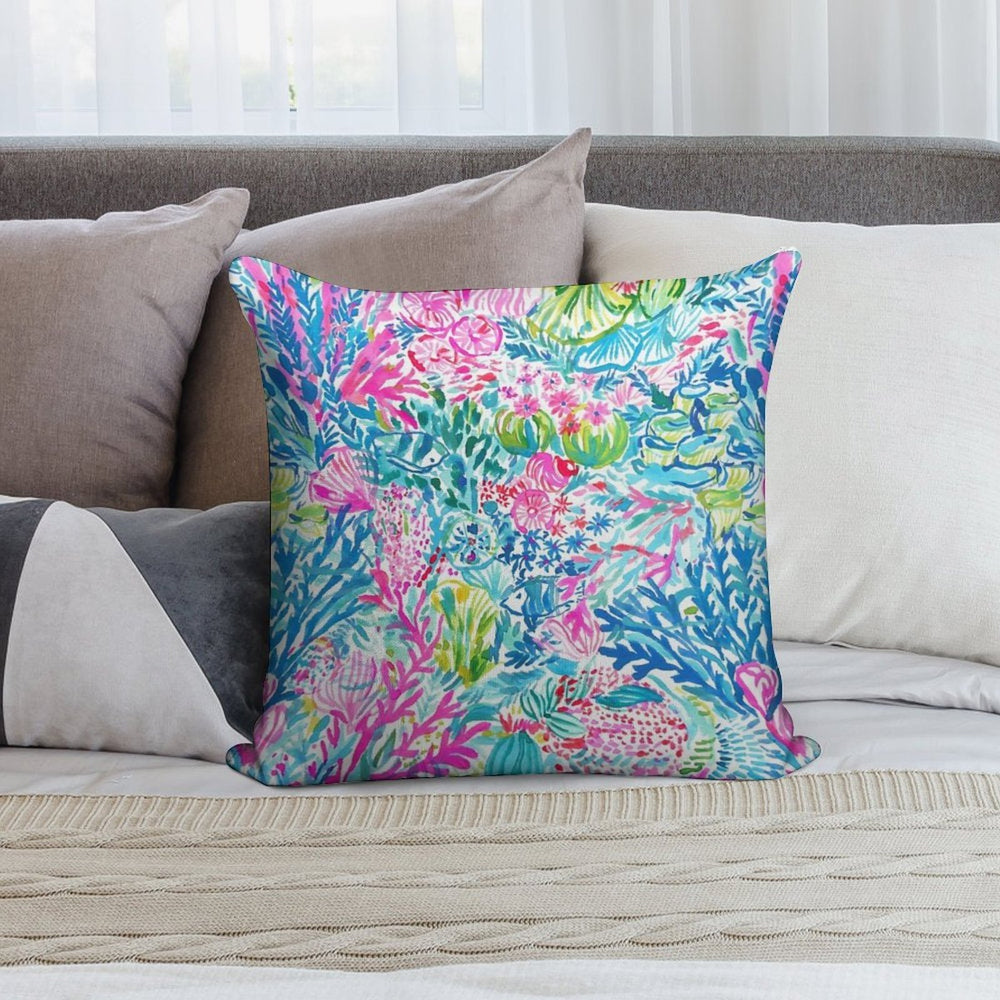 Summer Lily Ocean Holidays Soft Shrink-Resistant Throw Pillow