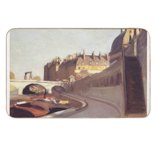 Le Quai Des Grands Augustins   1909 by Edward Hopper  Dirt-Trapping Bath Mat