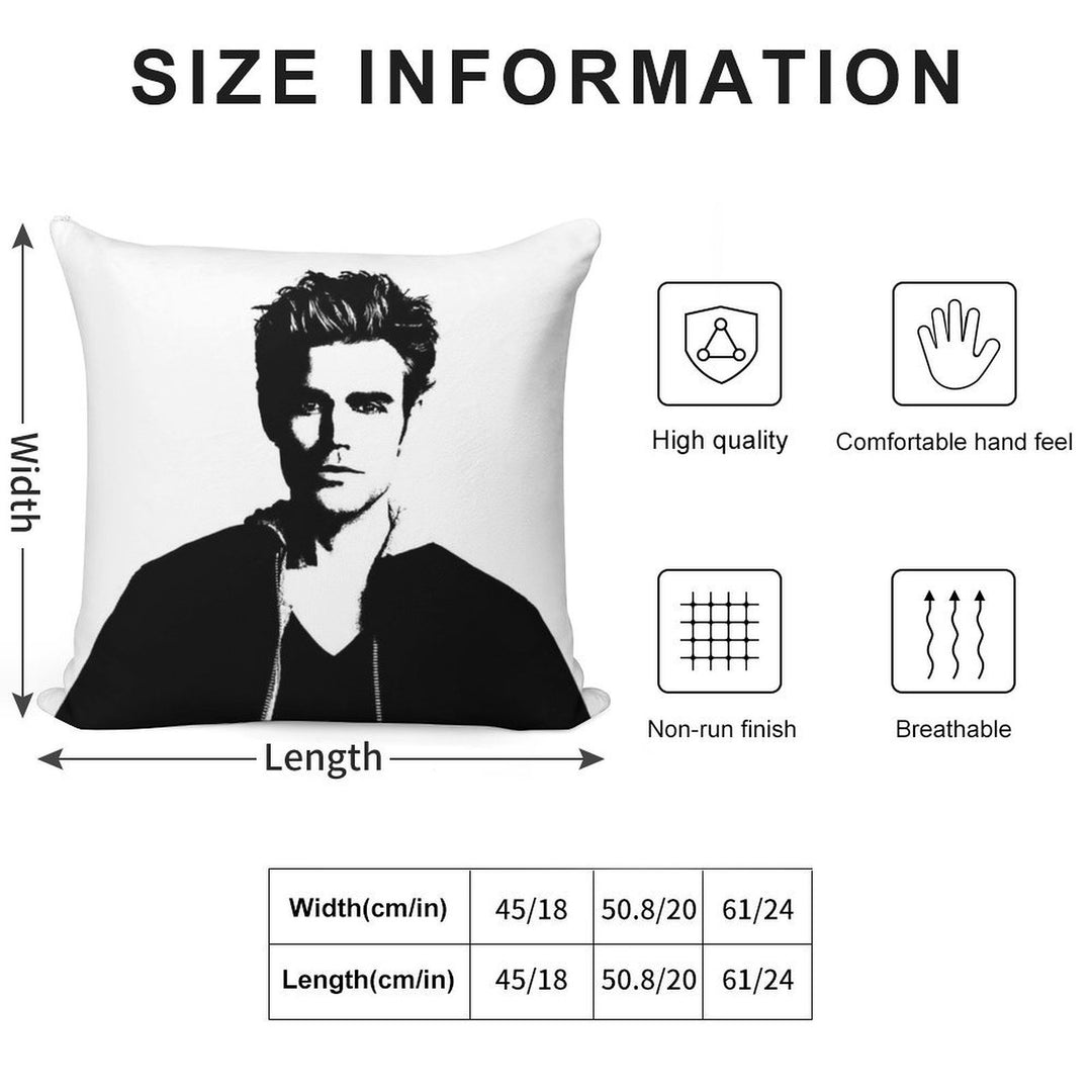 Paul Wesley Felt Soft Ultra-Soft Texture Throw Pillow