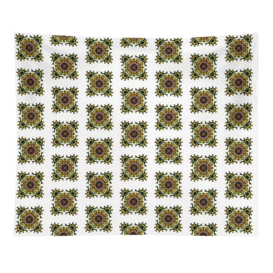 Green Organic Plant Pattern Tapestry