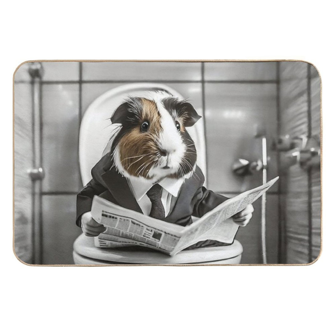 Guinea Pig Sitting on The Toilet Art Durable Bath Mat