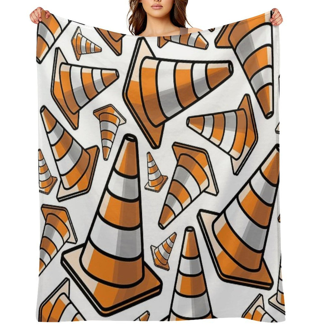 Traffic Cone - Orange And White Quick-dry Throw Blanket