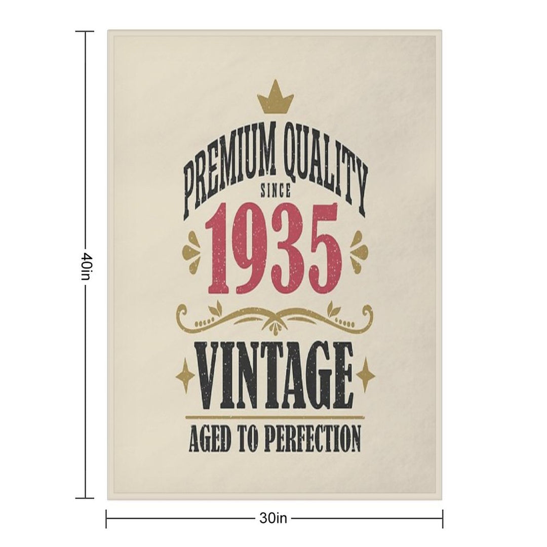 90th Birthday Vintage 90 Years Premium Quality Since 1935 Eco-conscious Throw Blanket