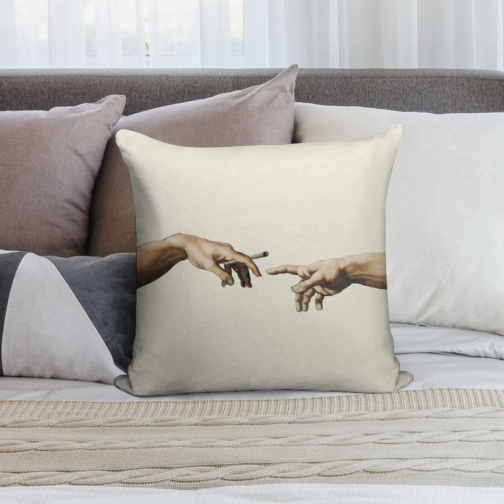 Joint Pass - The Creation of Adam Soft Easy Maintenance Throw Pillow