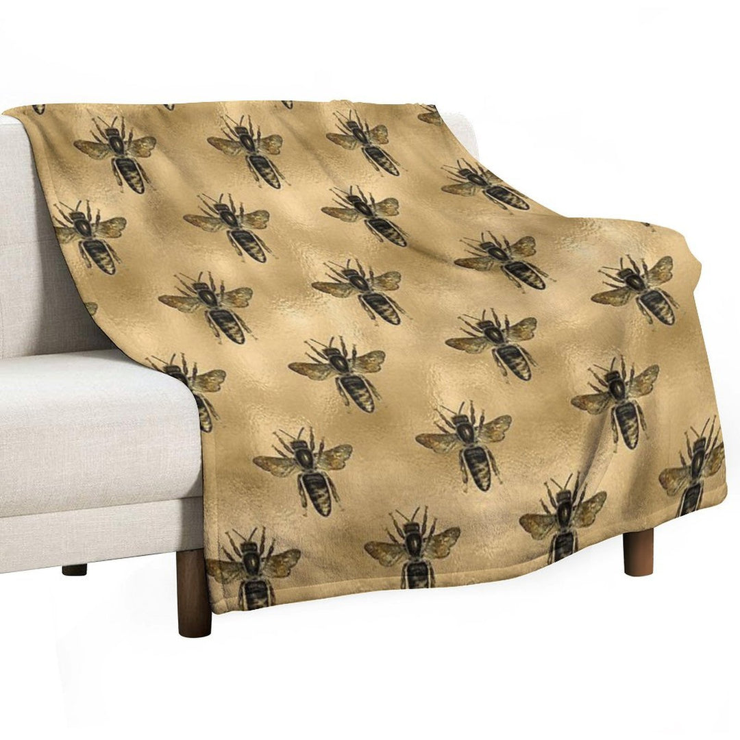 Black Bees Machine-washable Throw Blanket