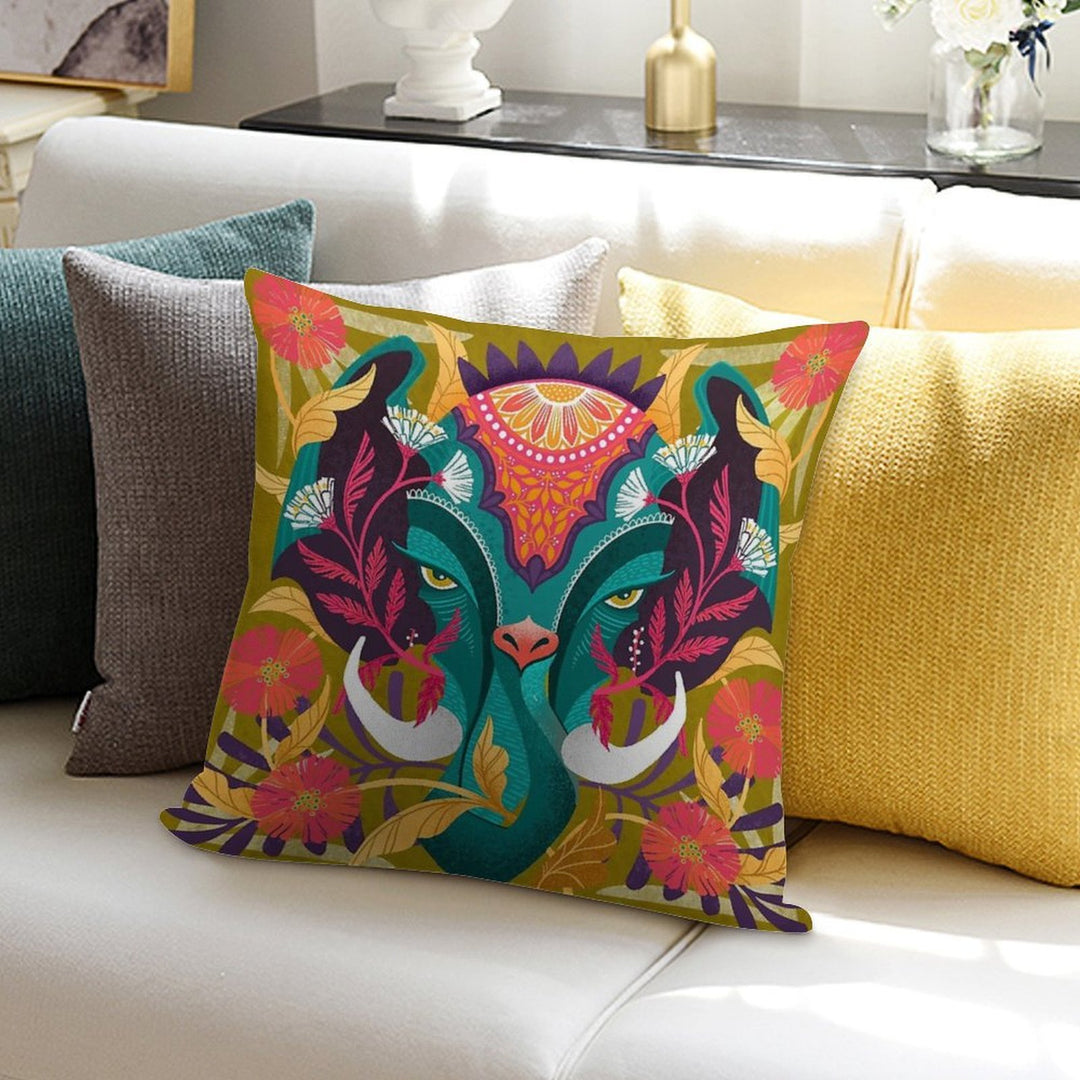 Elephant Damask Soft Ultra-Soft Texture Throw Pillow