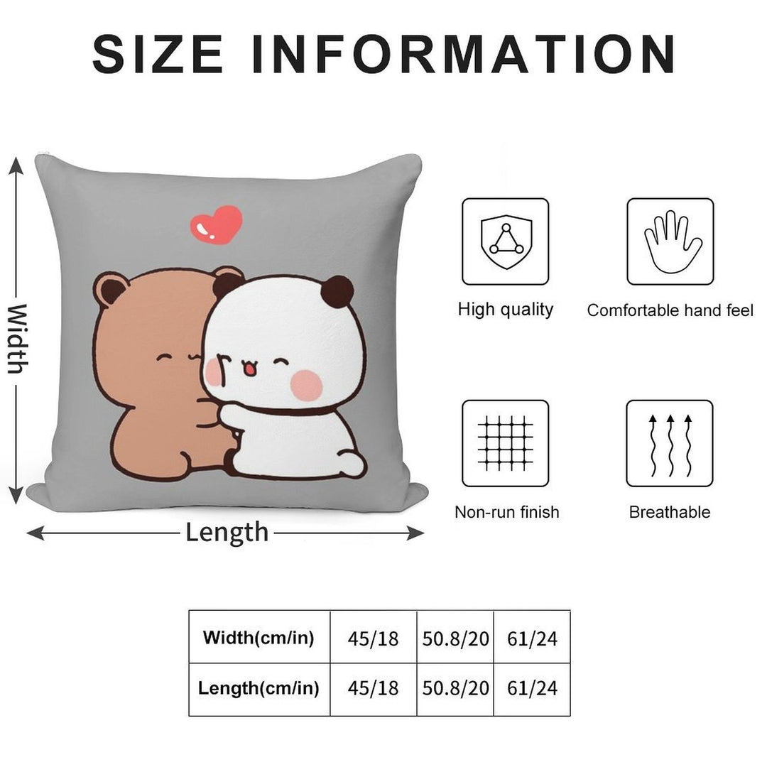 DuDu Bear And BuBu Panda Special Moment❤️ Soft Warmth Comfort Throw Pillow