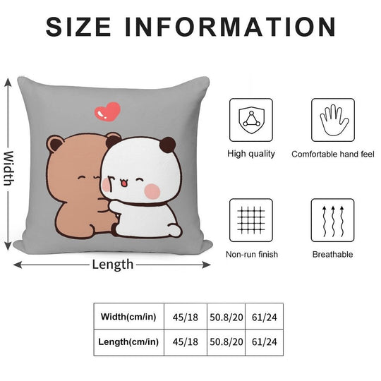 DuDu Bear And BuBu Panda Special Moment❤️ Soft Warmth Comfort Throw Pillow