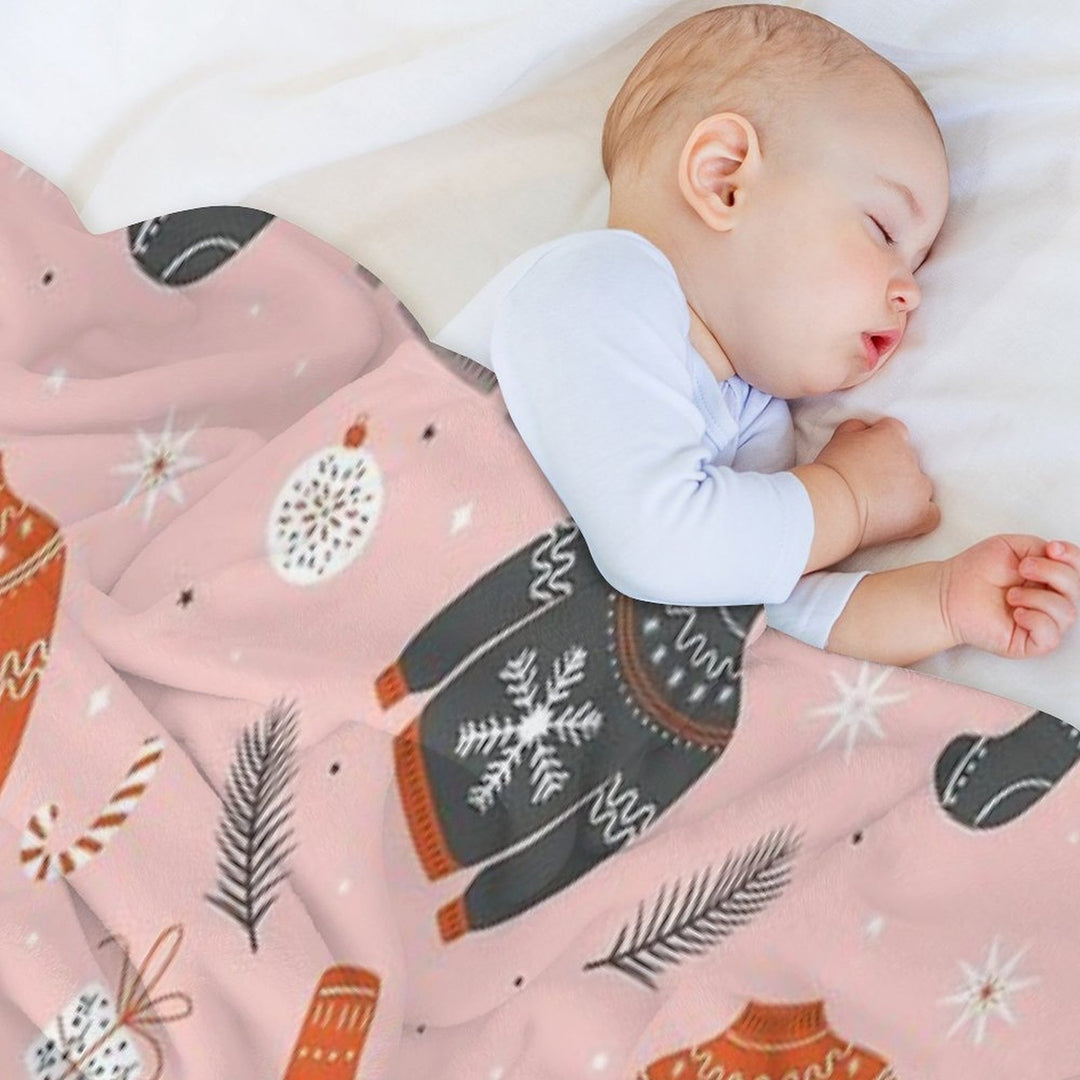 Christmas Sweater Pattern Pink Anti-pilling Throw Blanket