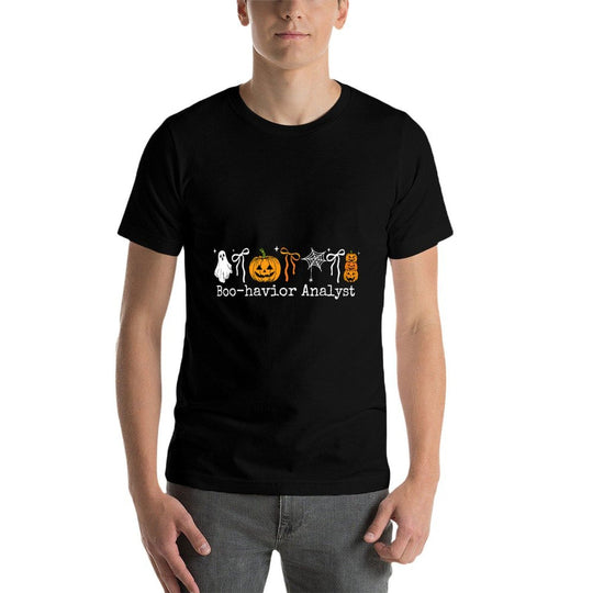 Boo-Havior Analyst Pumpkin Ghost ABA Therapist Halloween  Vintage-inspired T-Shirt